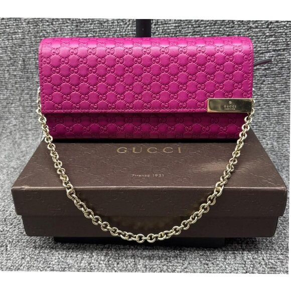 Gucci Handbags - Gucci Leather Wallet on Chain 268-080625